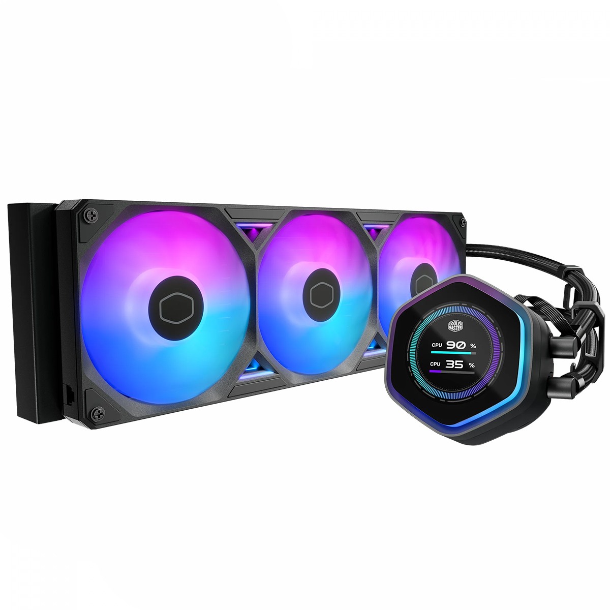 Water Cooler Cooler Master MasterLiquid 360 Atmos II LCD, ARGB, 360mm, Com Display, Intel-AMD, Preto, MLX-D36M-A25SZ-L1