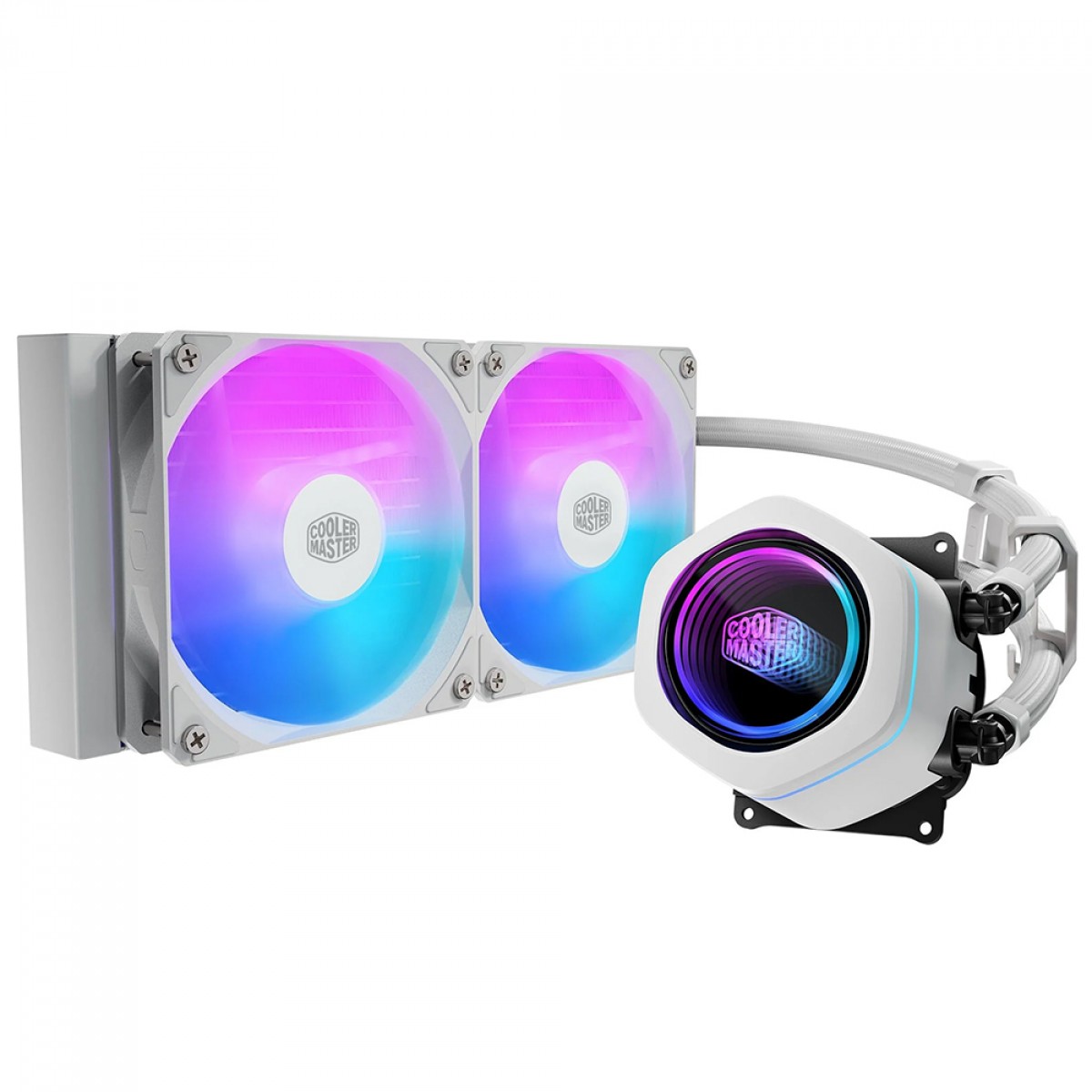 Water Cooler Cooler Master MasterLiquid Core Nex, ARGB, 240mm, Intel-AMD, Branco, MLX-D24M-A18PA-RW