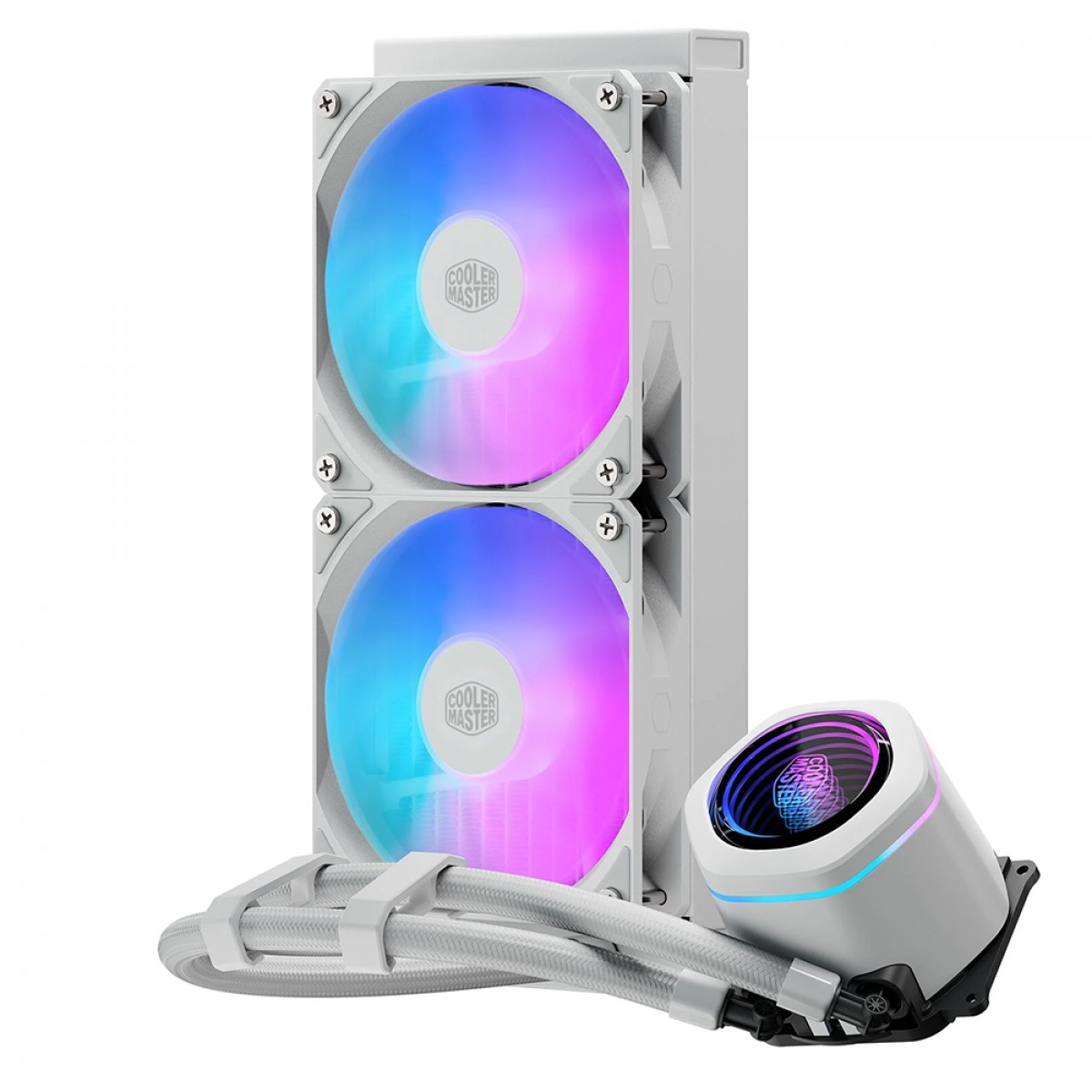Water Cooler Cooler Master MasterLiquid Core Nex, ARGB, 240mm, Intel-AMD, Branco, MLX-D24M-A18PA-RW