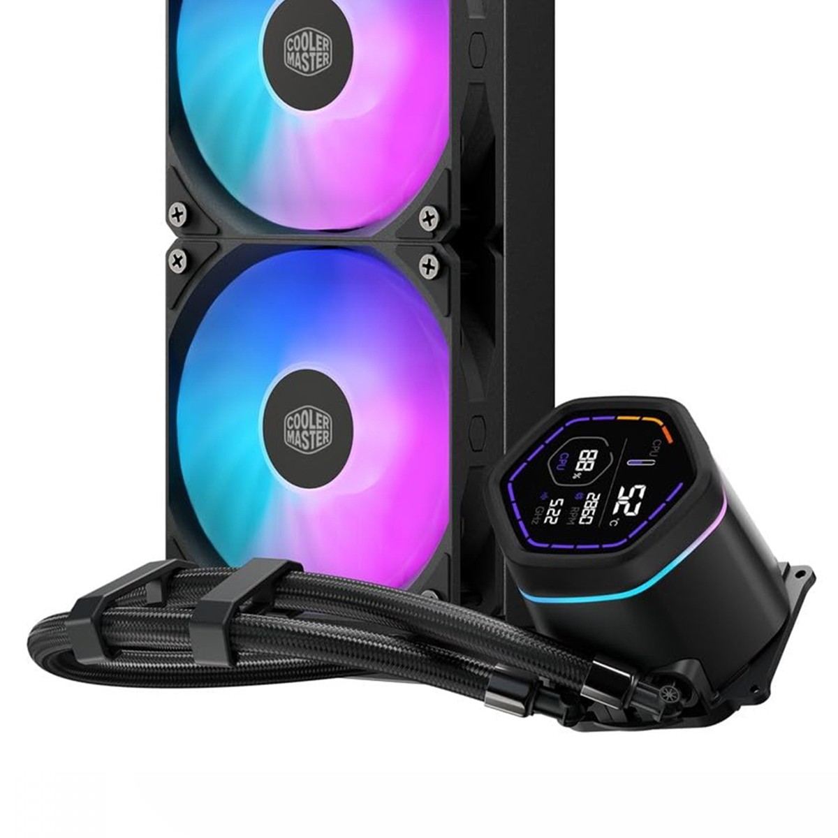 Water Cooler Cooler Master MasterLiquid Core Nex Digital, ARGB, 360mm, Intel-AMD, Preto, MLX-D36M-A18PA-RD