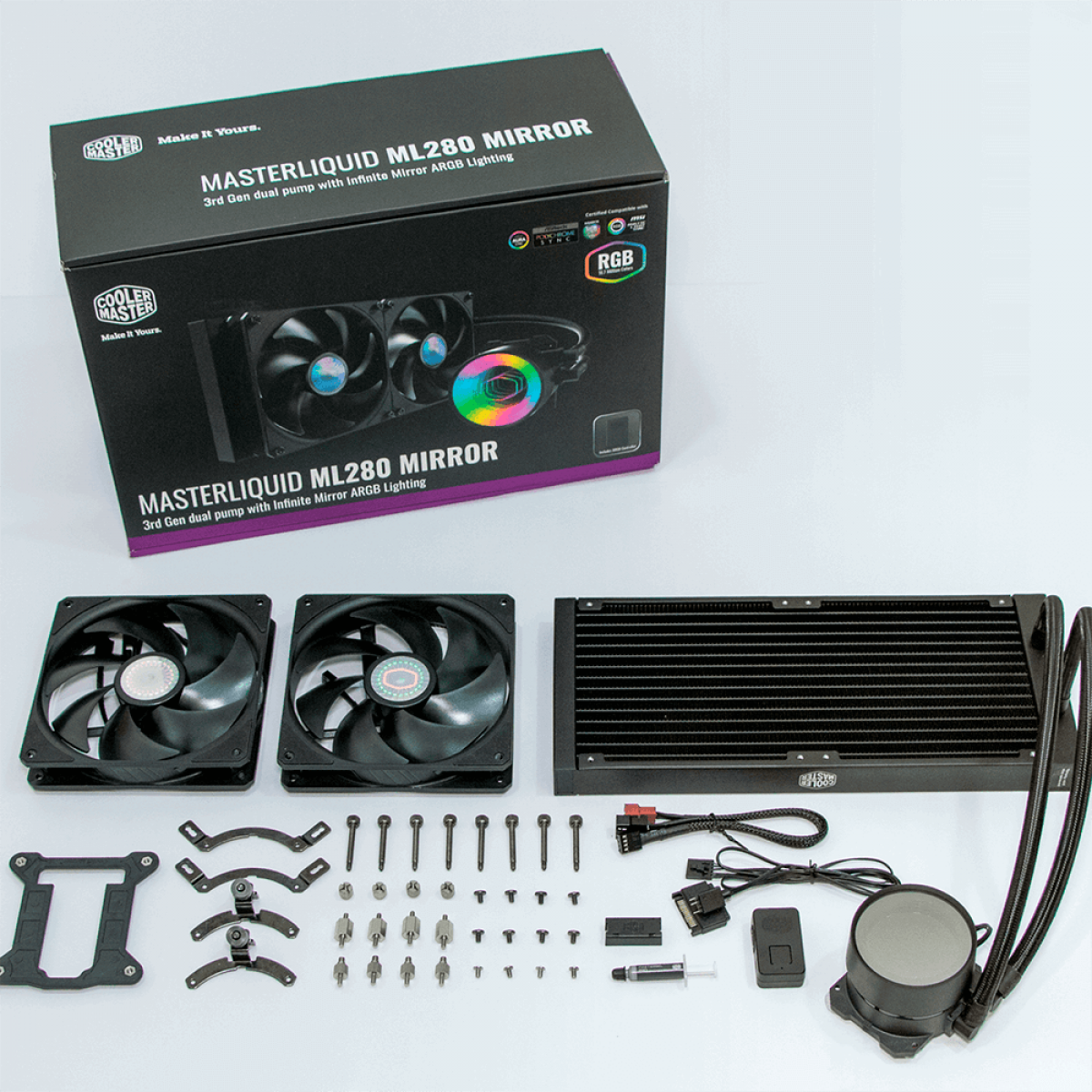 Water Cooler Cooler Master Masterliquid ML280 Mirror, 280mm, Intel-AMD, ARGB, MLX-D28M-A14PK-R1