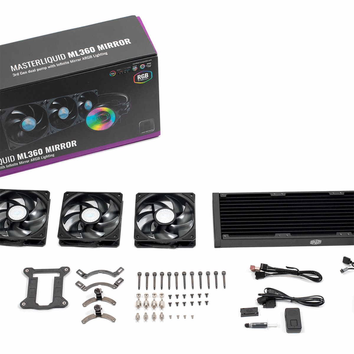Water Cooler Cooler Master Masterliquid ML360 Mirror, 360mm, Intel-AMD, ARGB, MLX-D36M-A18PK-R1