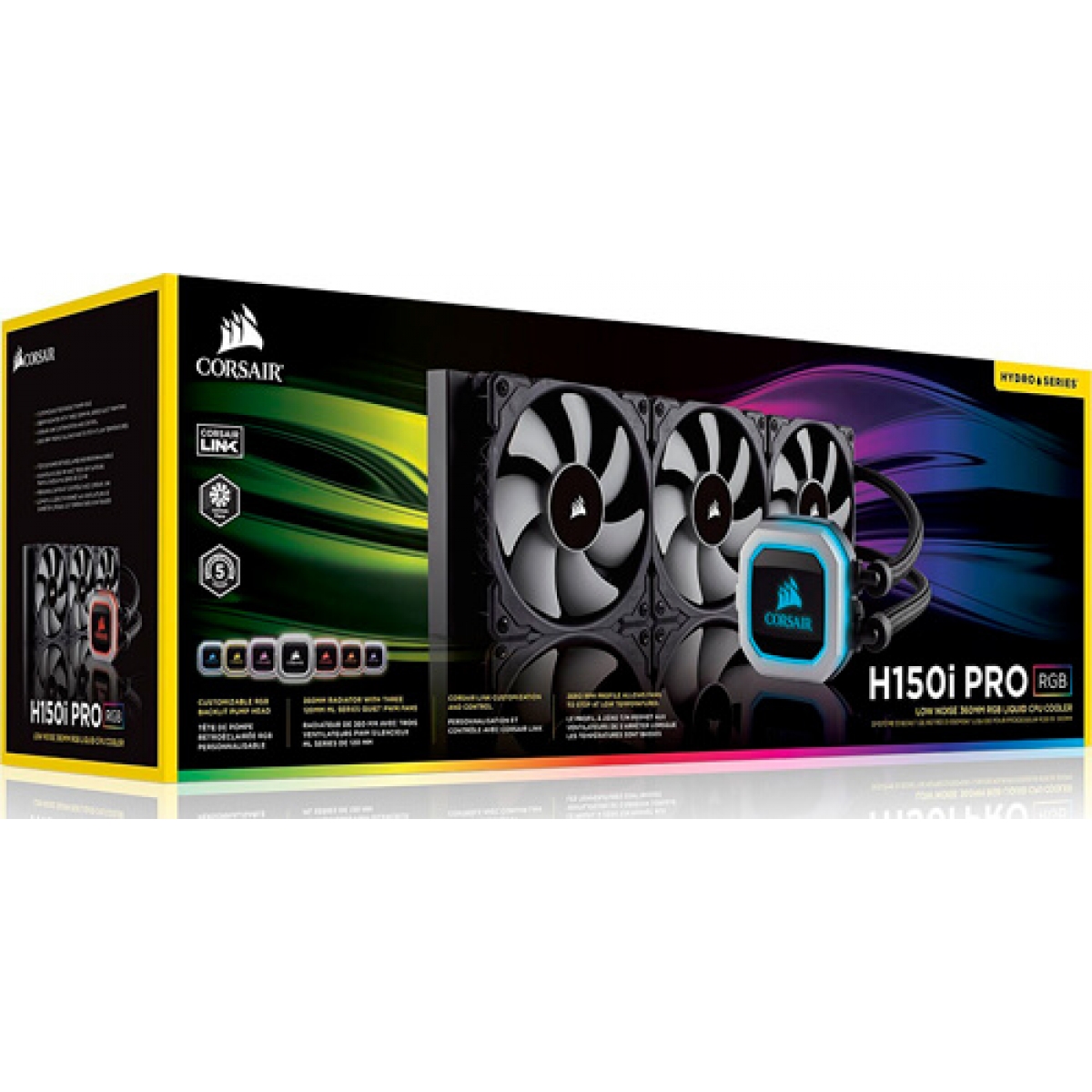 Water Cooler Corsair H150i Pro, RGB 360mm, Intel AMD, CW-9060031-WW