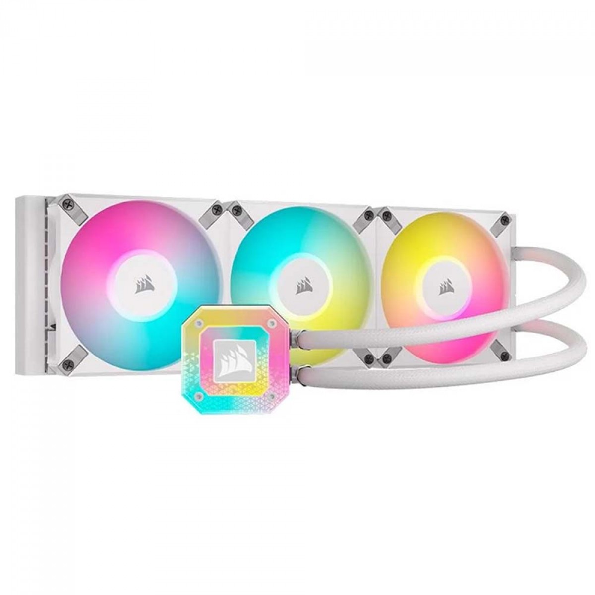 Water Cooler Corsair iCUE H150i Elite Capellix XT, RGB, 360mm, Intel-AMD, White, CW-9060073-WW