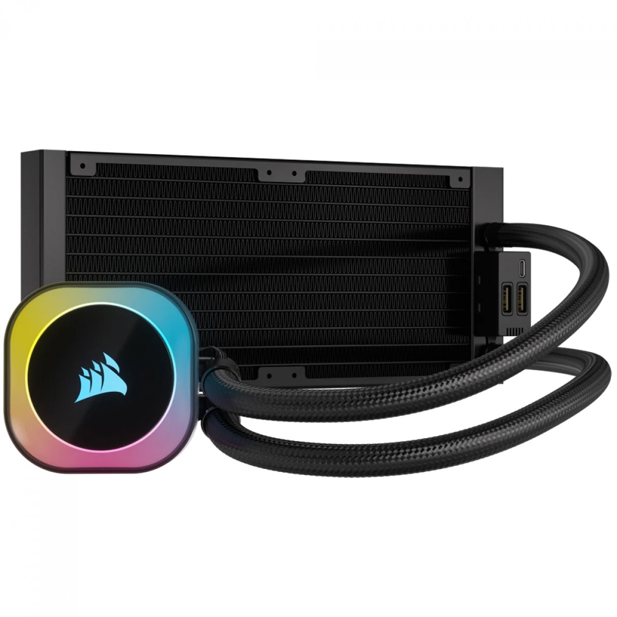 Water Cooler Corsair iCUE LINK H100i Black, 240mm, RGB, Intel-AMD, Preto, CW-9061001-WW