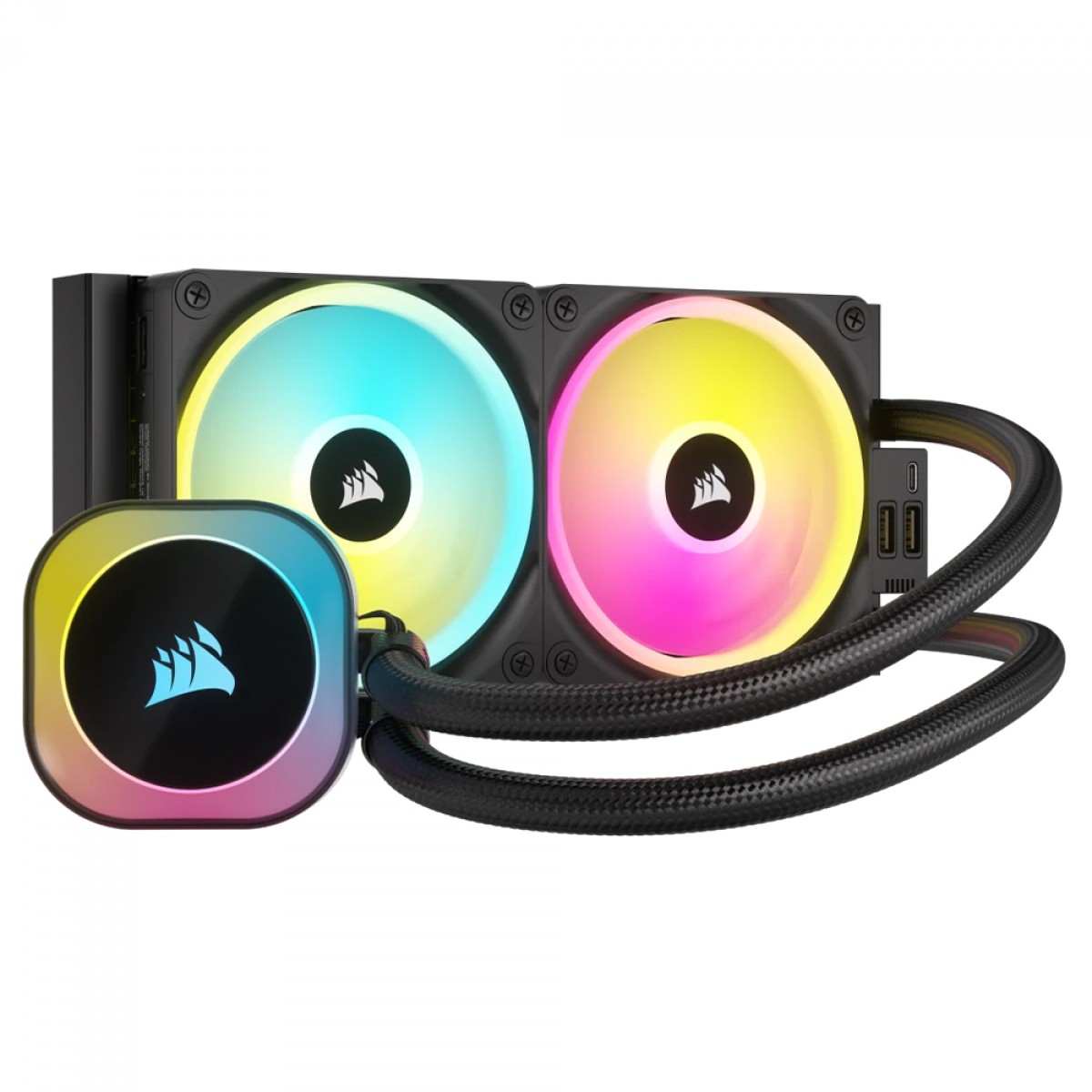 Water Cooler Corsair iCUE LINK H100i Black, 240mm, RGB, Intel-AMD, Preto, CW-9061001-WW