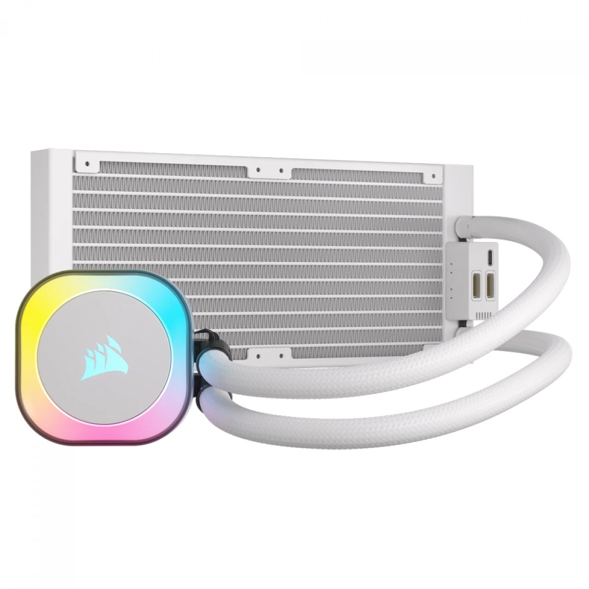 Water Cooler Corsair iCUE LINK H100i White, 240mm, RGB, Intel-AMD, Branco, CW-9061005-WW