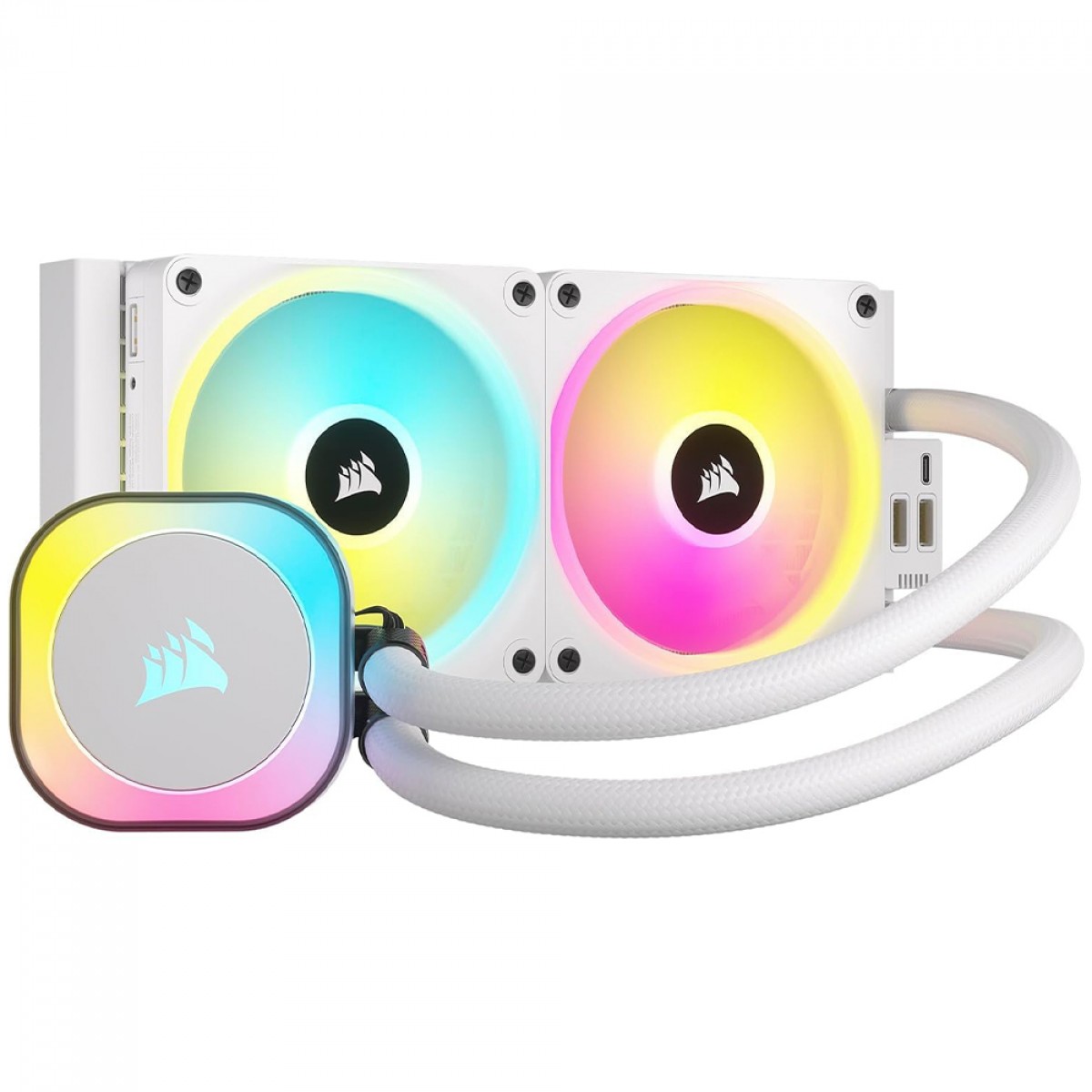 Water Cooler Corsair iCUE LINK H100i White, 240mm, RGB, Intel-AMD, Branco, CW-9061005-WW