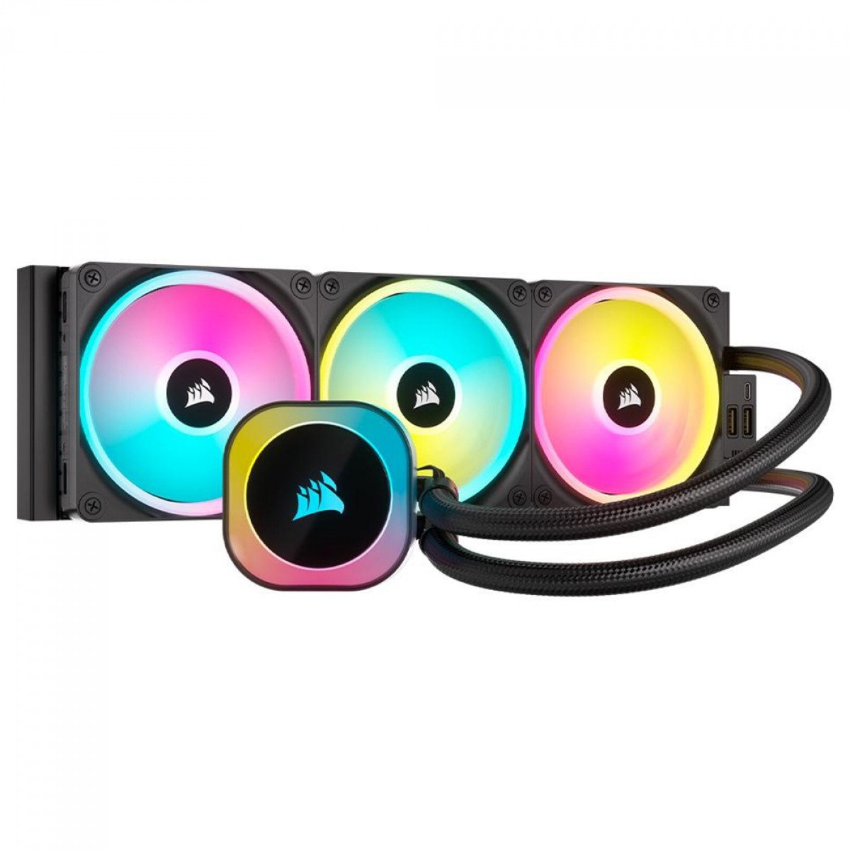 Water Cooler Corsair iCUE LINK H150i, 360mm, RGB, Intel-AMD, Preto, CW-9061003-WW