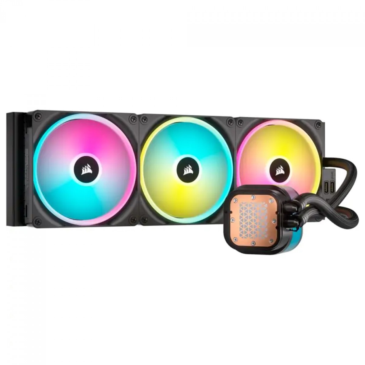 Water Cooler Corsair iCUE LINK H170i, 420mm, RGB, Intel-AMD, Preto, CW-9061004-WW