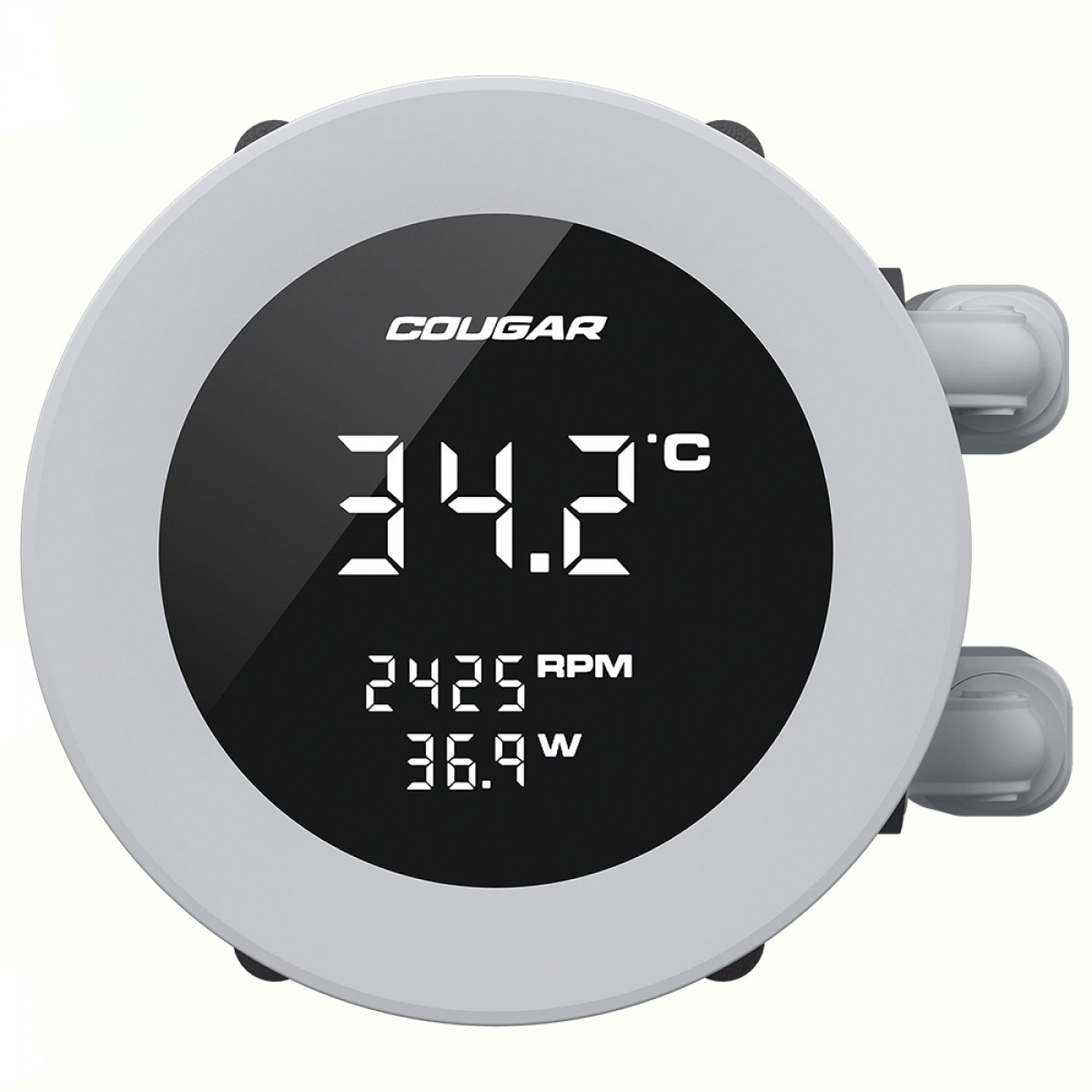 Water Cooler Cougar Poseidon Vistek ARGB, 360mm, Com Display Digital, Intel-AMD, PWM, Branco, 3MPVA360.0002