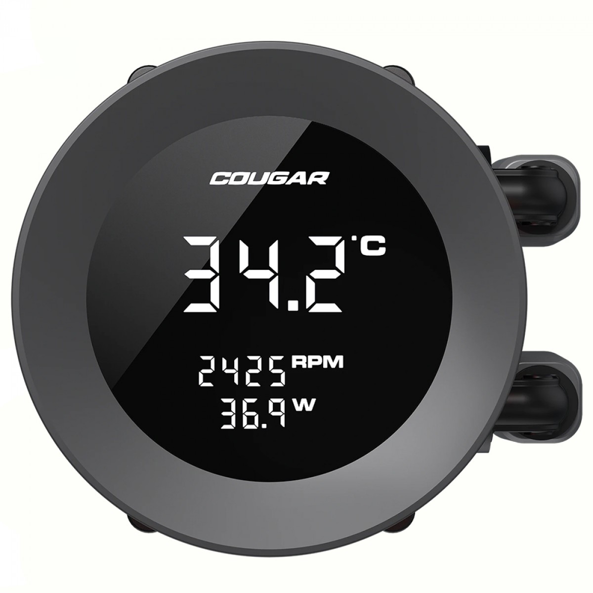 Water Cooler Cougar Poseidon Vistek ARGB, 360mm, Com Display Digital, Intel-AMD, PWM, Preto, 3MPVA360.0001