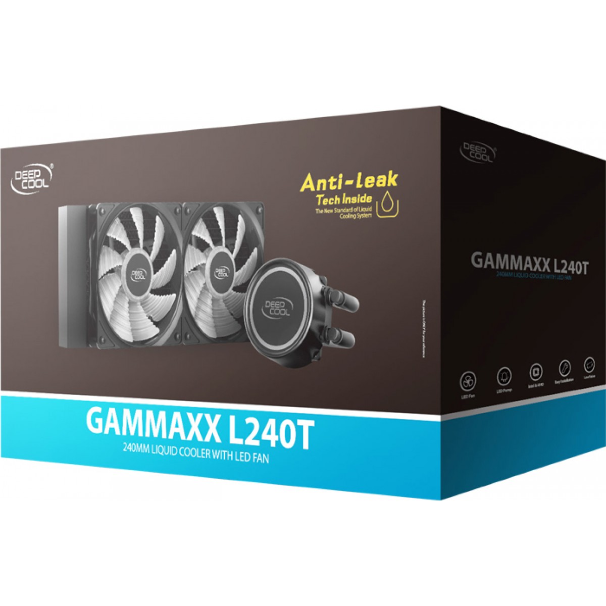 Water Cooler DeepCool Gammaxx L240T, LED Red 240mm, Intel-AMD, DP-H12RF-GL240TR