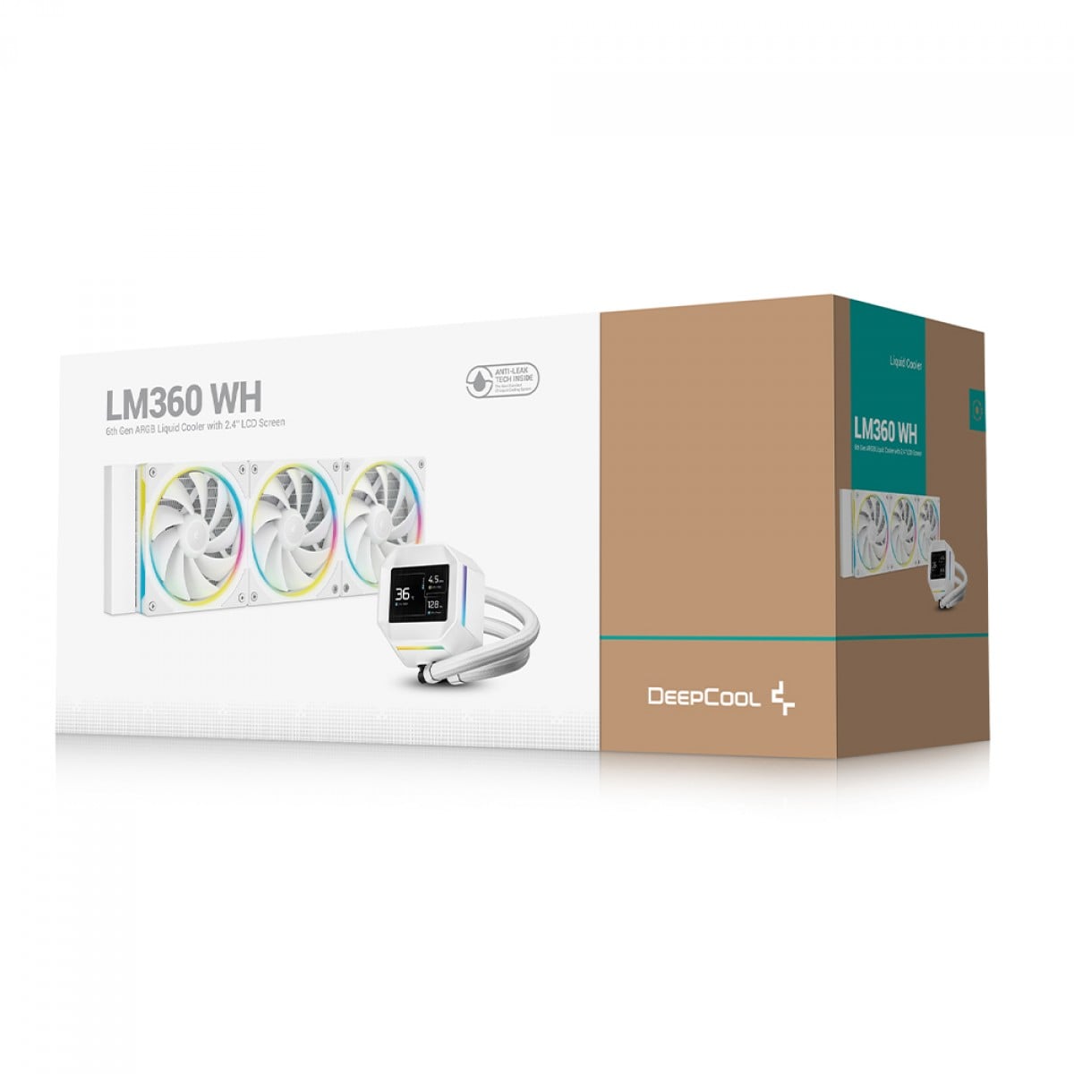 Water Cooler Deepcool LM360 WH, ARGB, 360mm, Display LCD IPS, Intel-AMD, Branco, R-LM360-WHDMMC-1