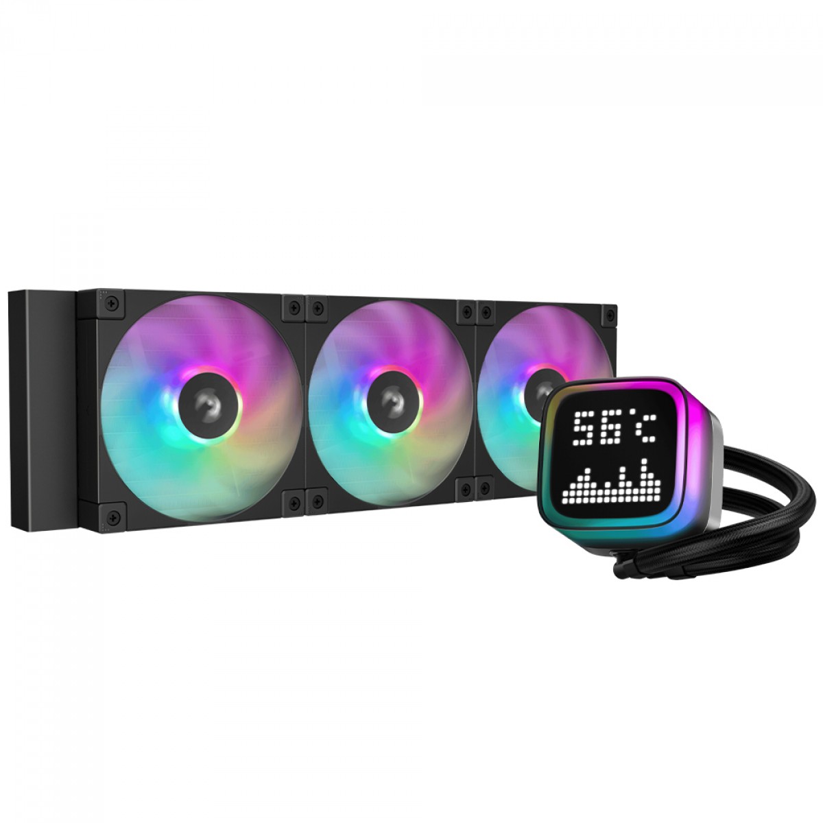 Water Cooler Deepcool LP360, ARGB, 360mm, Display Pixel, Intel-AMD, Preto, R-LP360-BKMSNC-G-1