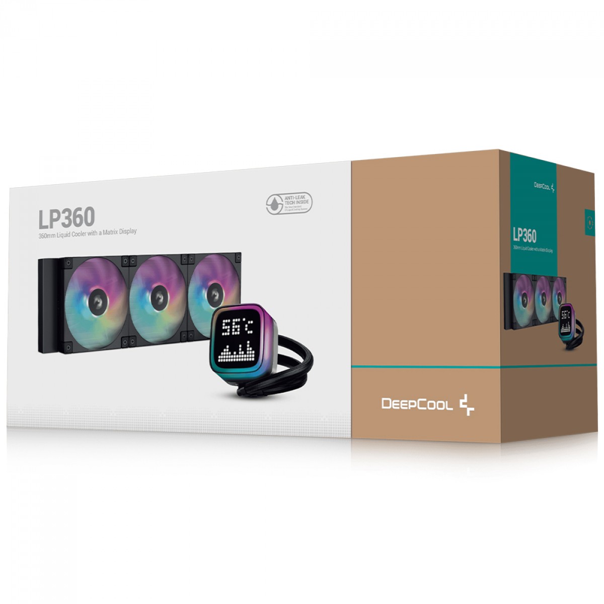 Water Cooler Deepcool LP360, ARGB, 360mm, Display Pixel, Intel-AMD, Preto, R-LP360-BKMSNC-G-1