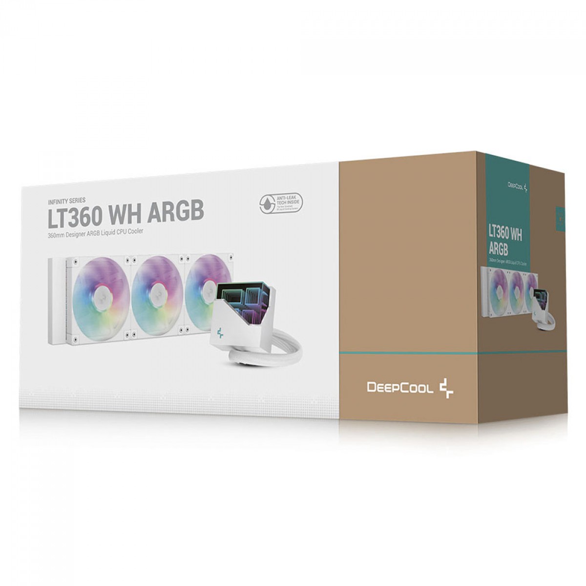 Water Cooler DeepCool LT360 WH ARGB, 360mm, Intel-AMD, White, R-LT360-WHAMNC-G-1