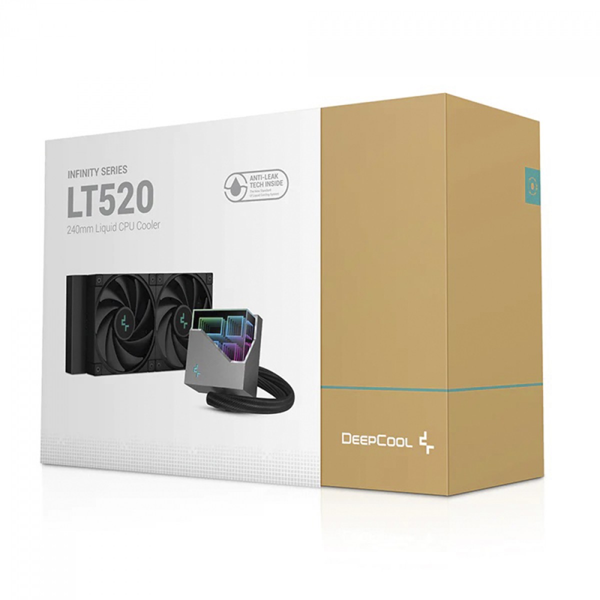 Water Cooler DeepCool LT520, ARGB, 240mm, Intel-AMD, Black, R-LT520-BKAMNF-G-1