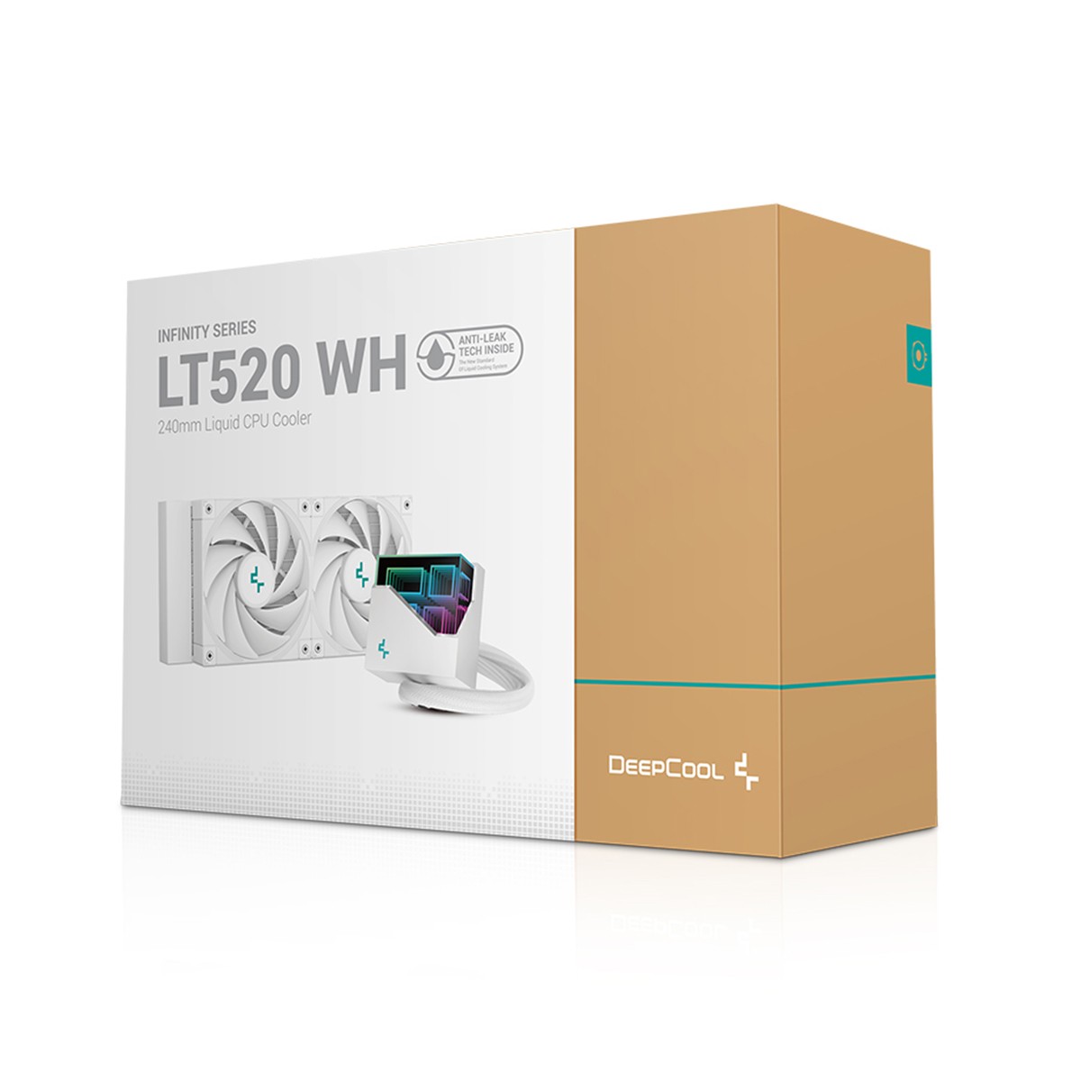 Water Cooler DeepCool LT520 WH, ARGB, 240mm, Intel-AMD, White, R-LT520-WHAMNF-G-1