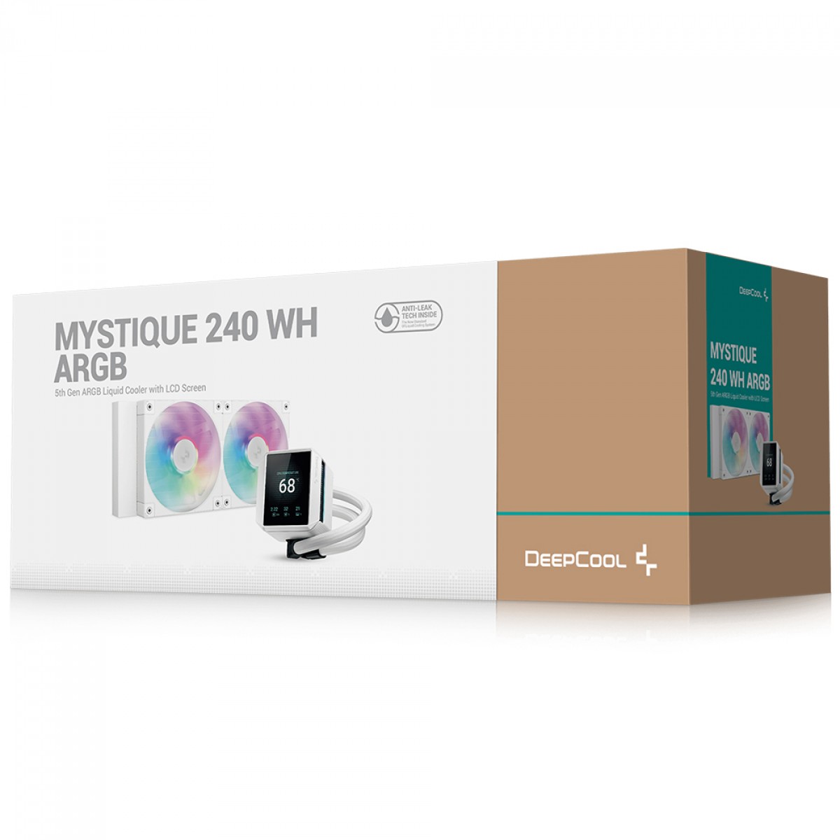 Water Cooler DeepCool Mystique 240 ARGB WH, 240mm, Display LCD, Intel-AMD, Branco, R-LX240-WHDSNMCP-G-1