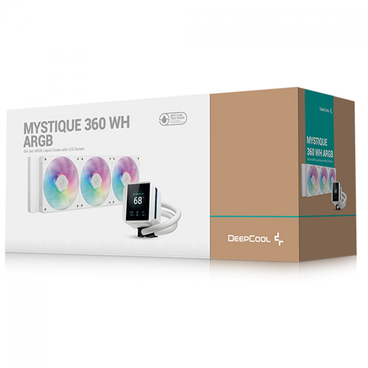 Water Cooler DeepCool Mystique 360 ARGB WH, 360mm, Display LCD, Intel-AMD, Branco, R-LX360-WHDSNMCP-G-1