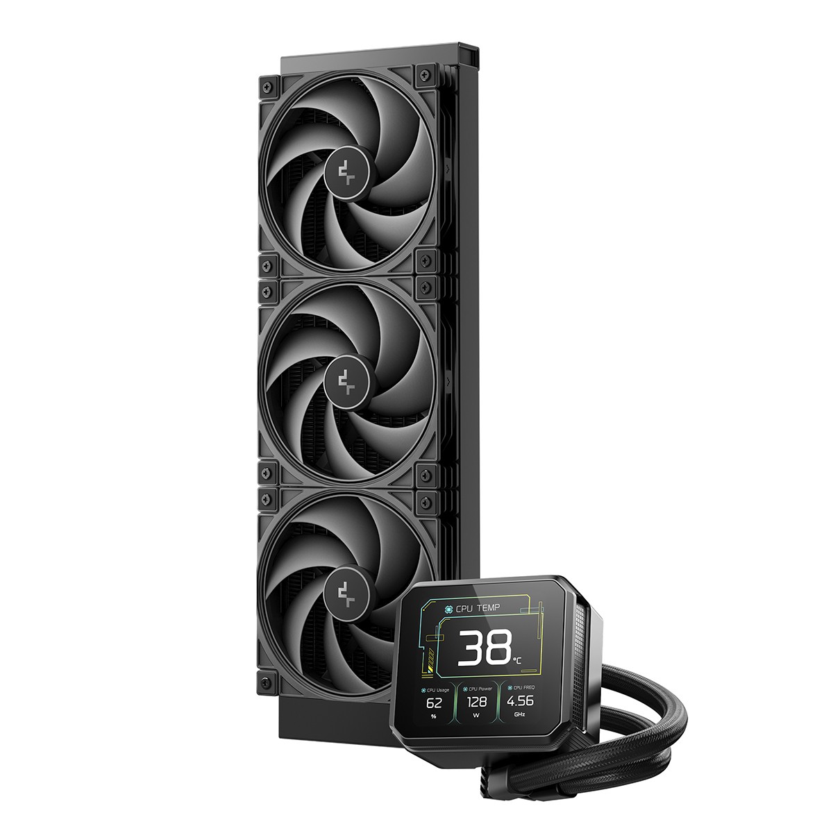 Water Cooler DeepCool Spartacus 360, 360mm, Display LCD IPS, Intel-AMD, Preto, R-SPT360-BKDSMP-G-1