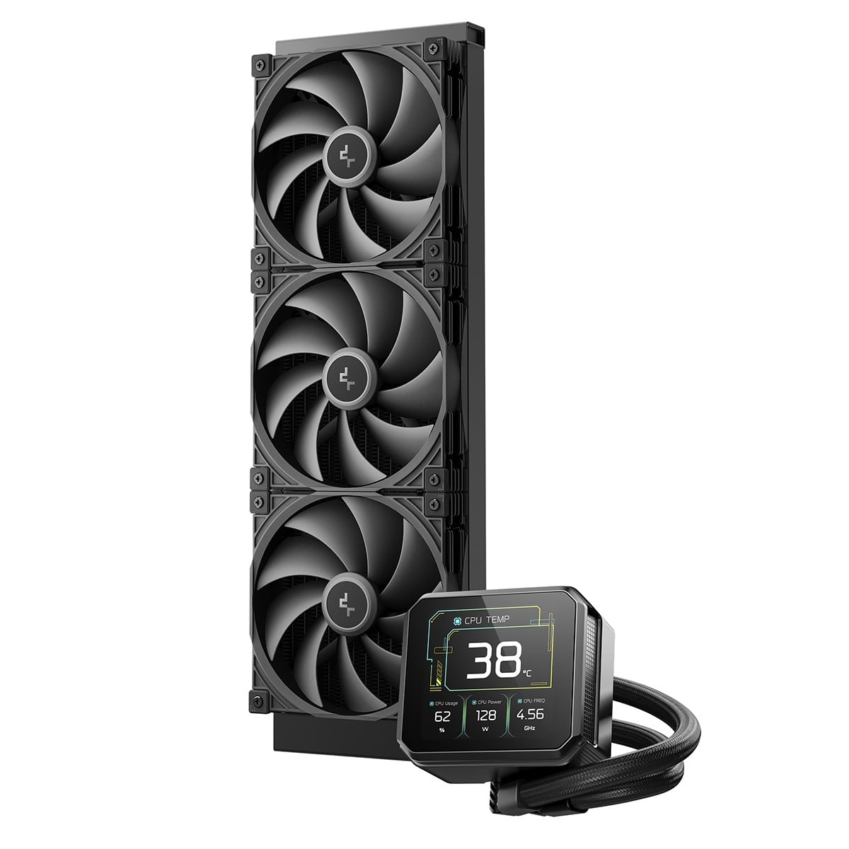 Water Cooler DeepCool Spartacus 420, 420mm, Display LCD IPS, Intel-AMD, Preto, R-SPT420-BKDSMP-G-1
