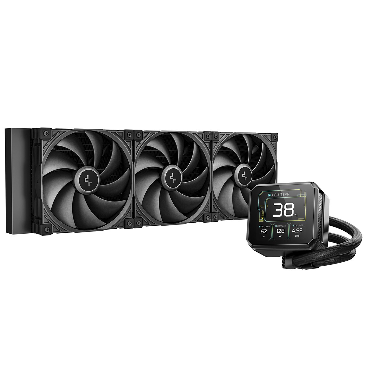 Water Cooler DeepCool Spartacus 420, 420mm, Display LCD IPS, Intel-AMD, Preto, R-SPT420-BKDSMP-G-1