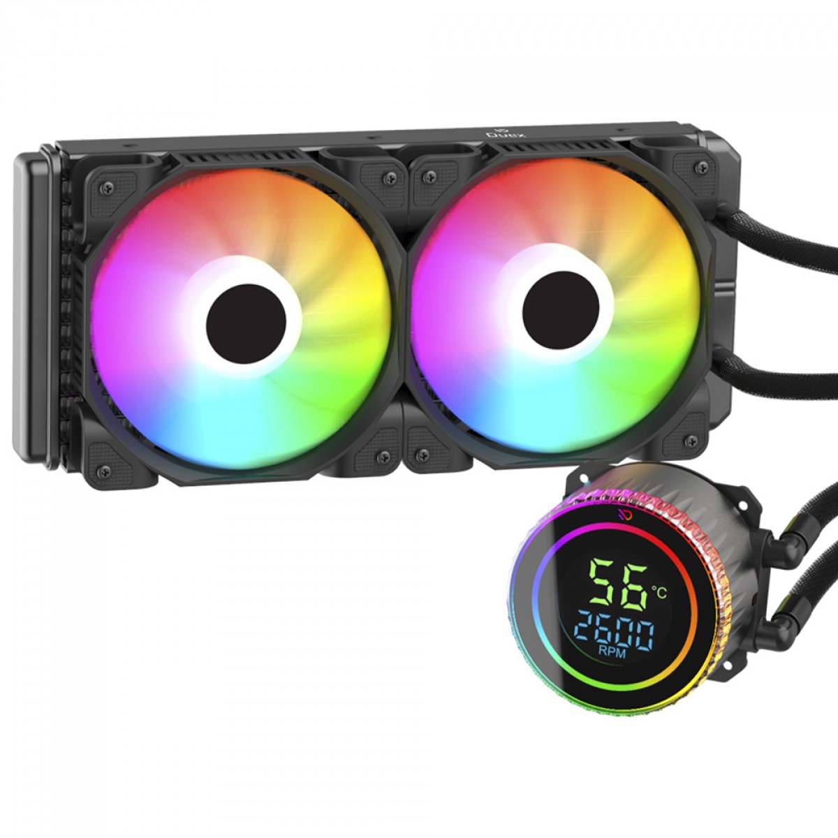 Water Cooler Duex ORB Display, 240mm, ARGB, Display Digital, Intel-AMD, PWM, Preto, DXWC240ORB