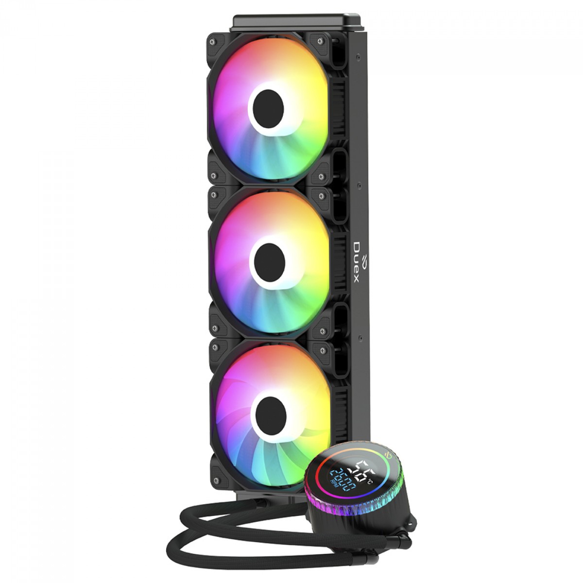 Water Cooler Duex ORB Display, 360mm, ARGB, Display Digital, Intel-AMD, PWM, Preto, DXWC360ORB