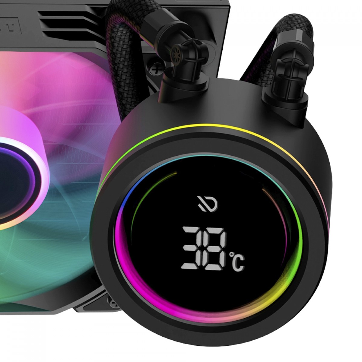 Water Cooler Duex Vision Display, 360mm, ARGB, Display Digital, Intel-AMD, PWM, Preto, DXWC360VISION