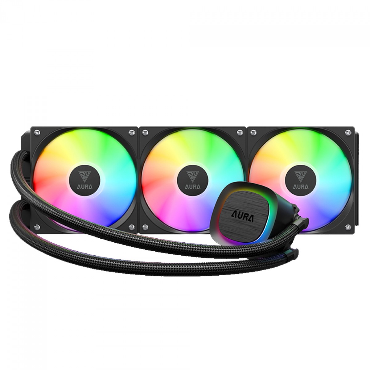 Water Cooler Gamdias Aura GL 360 V2, 360mm, ARGB, Intel/AMD, Black