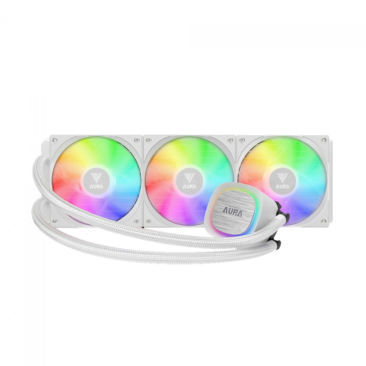 Water Cooler Gamdias Aura GL 360 V2, 360mm, ARGB, Intel/AMD, White