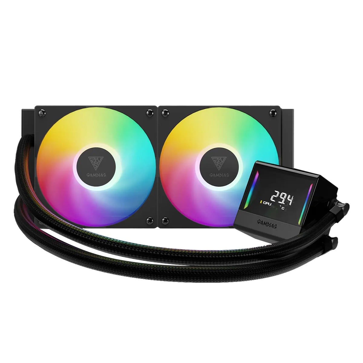 Water Cooler Gamdias Chione E4-240 V2, ARGB, 240mm, Display Digital, Intel-AMD, PWM, Preto