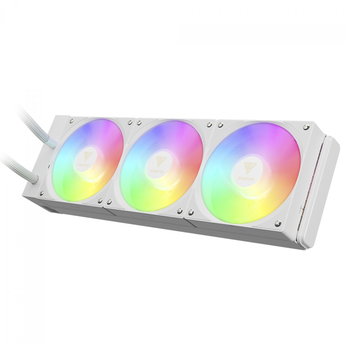 Water Cooler Gamdias Chione E4-360 WH, ARGB, 360mm, Display Digital, Intel-AMD, PWM, Branco