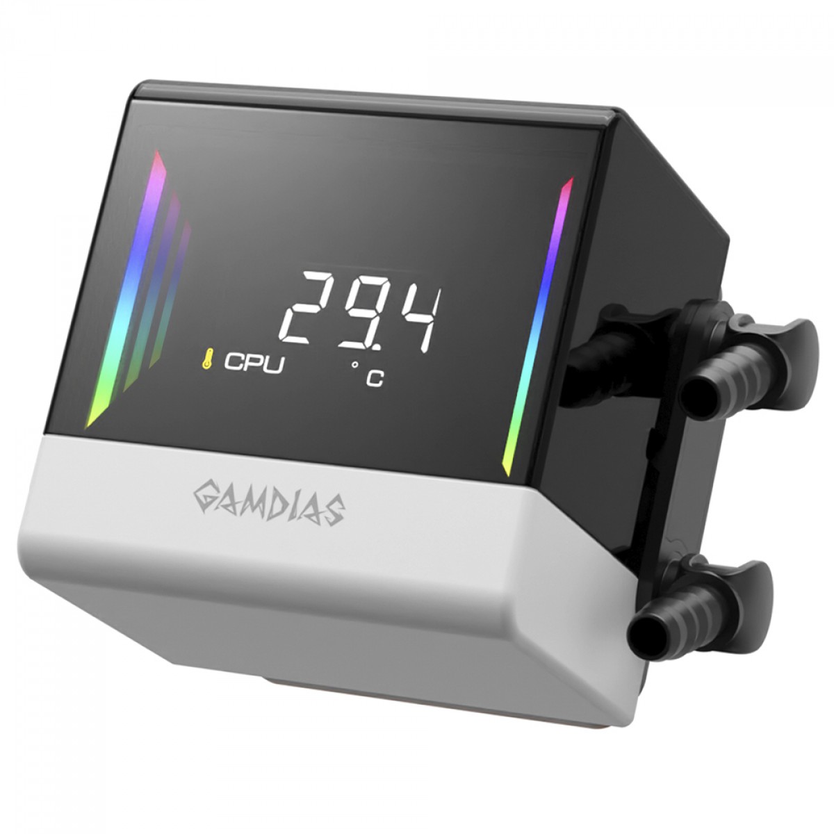 Water Cooler Gamdias Chione E4-420 WH, ARGB, 420mm, Display Digital, Intel-AMD, PWM, Branco