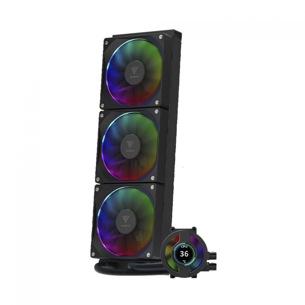Water Cooler Gamdias Chione P3-360U, ARGB, 360mm, Display LCD, Intel-AMD