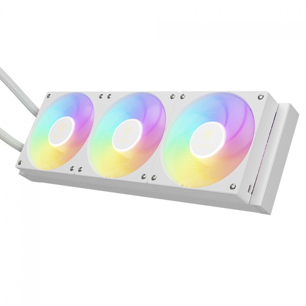 Water Cooler Gamdias Chione P5-360 WH, RGB, 360mm, Display Digital, Intel-AMD, PWM, Branco