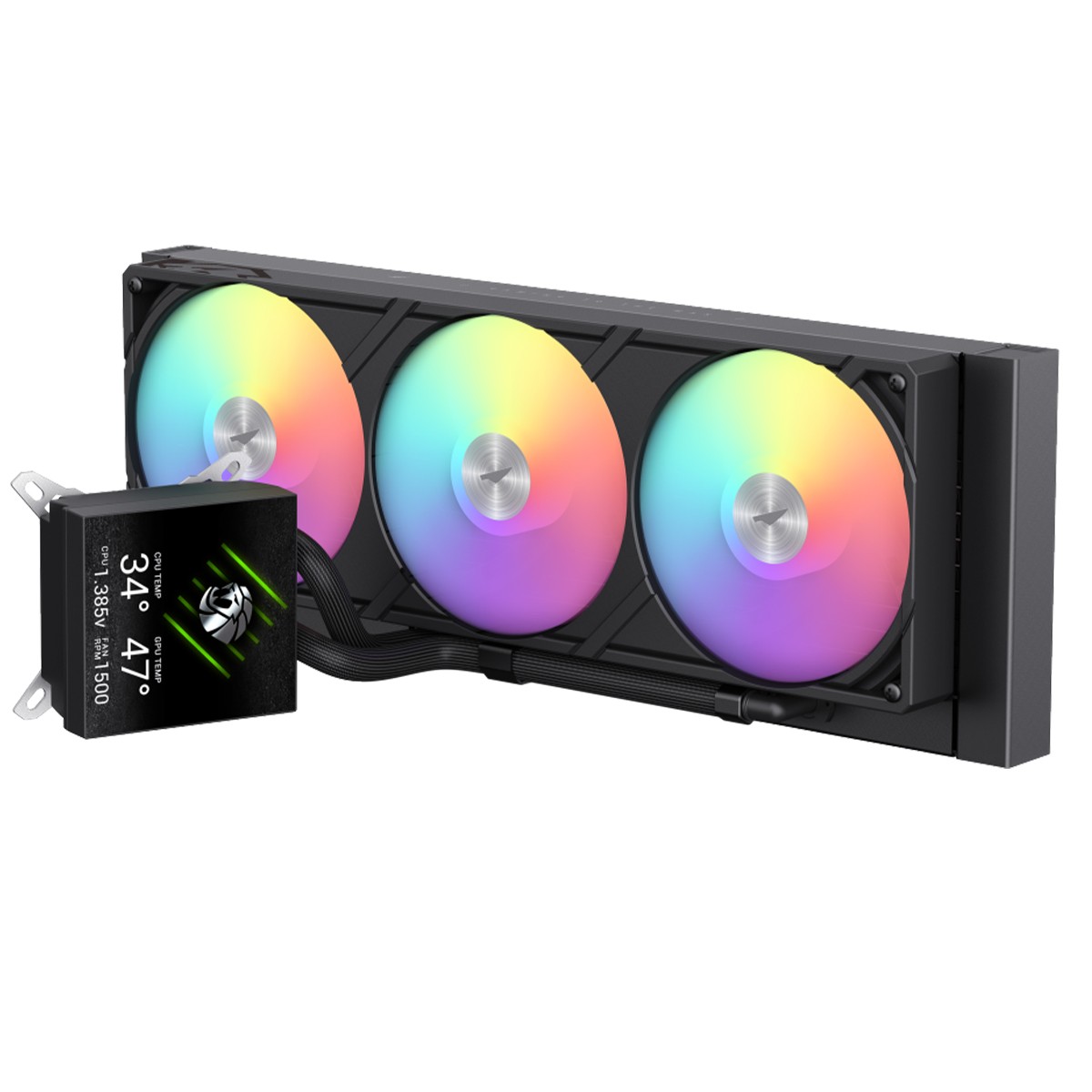 Water Cooler Gamemax Glacier 360 BK, ARGB, 360mm, Com Display LCD, Intel-AMD, Preto