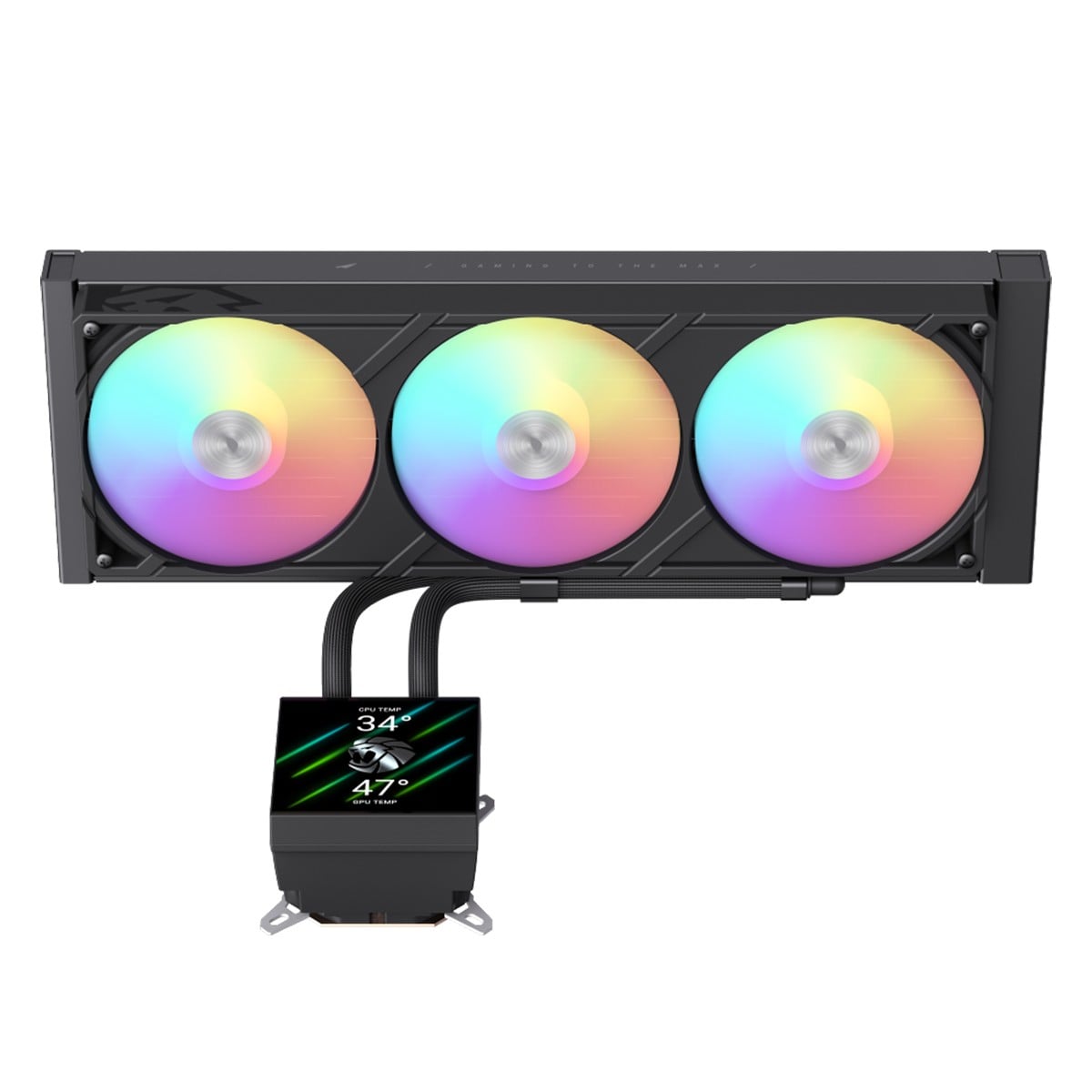 Water Cooler Gamemax Glacier 360 BK, ARGB, 360mm, Com Display LCD, Intel-AMD, Preto