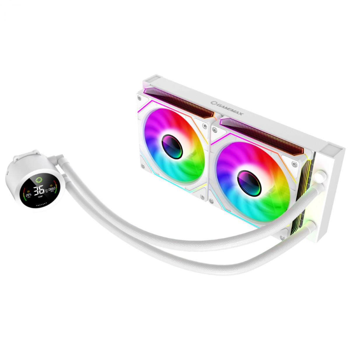 Water Cooler Gamemax IceBurg 240 Digital White, ARGB, 240mm, Intel-AMD, Branco