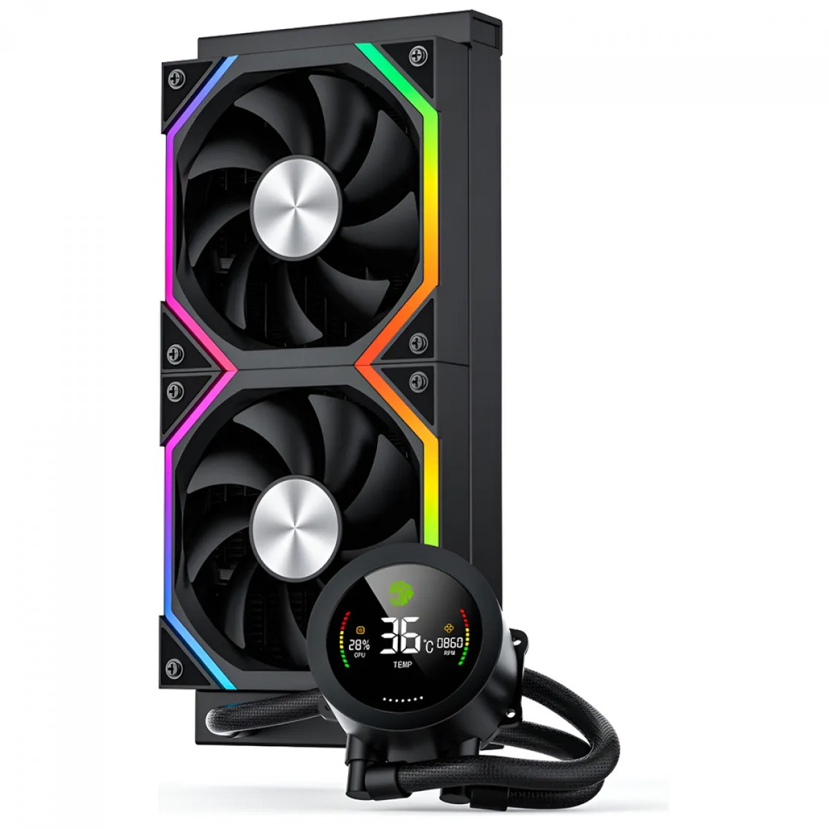 Water Cooler Gamemax IceBurg 240N2 Digital BK, ARGB, 240mm, Intel-AMD, Preto