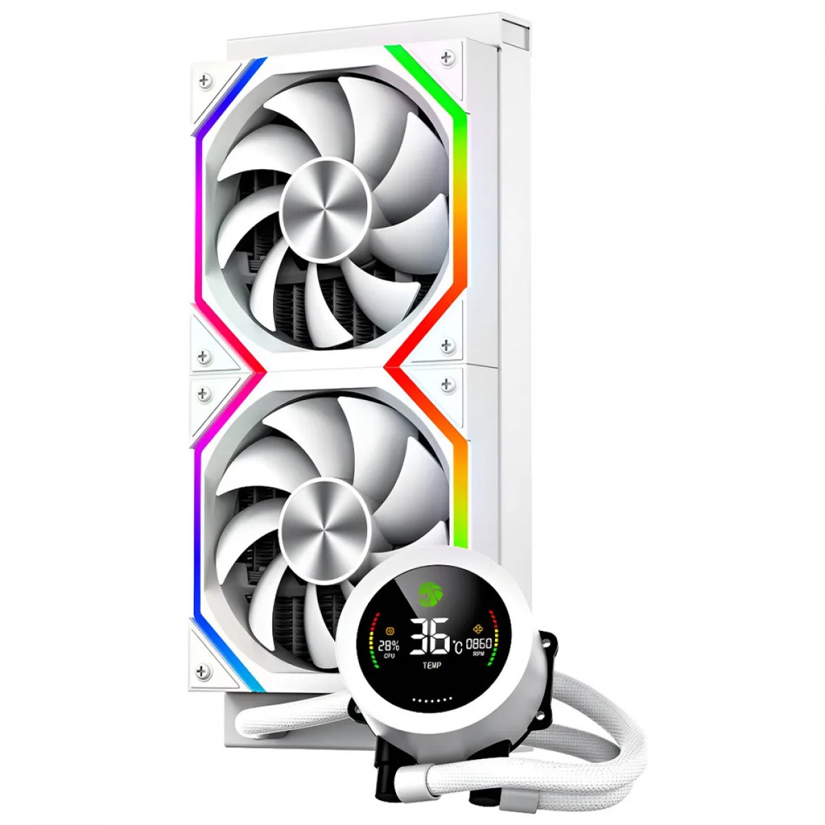 Water Cooler Gamemax IceBurg 240N2 Digital WH, ARGB, 240mm, Intel-AMD, Branco