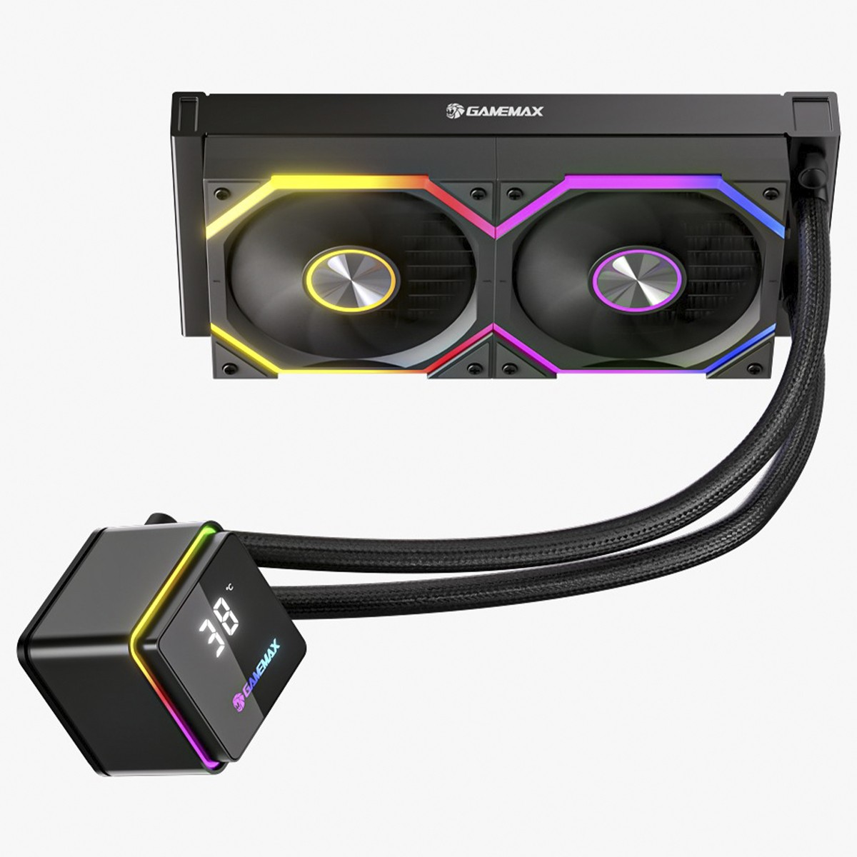 Water Cooler Gamemax IceBurg Digital 240DN2, ARGB, 240mm, Intel-AMD, Preto, ICB240N2WLSRK6F