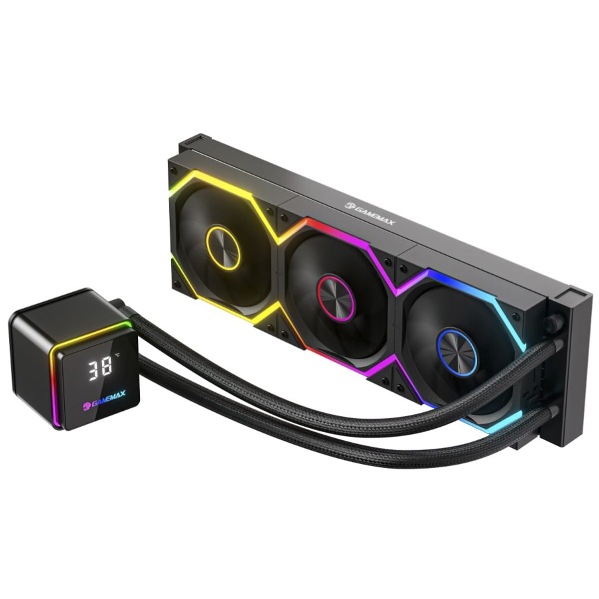 Water Cooler Gamemax IceBurg Digital 360DN2, ARGB, 360mm, Intel-AMD, Preto, ICB360N2WLSRKT126F