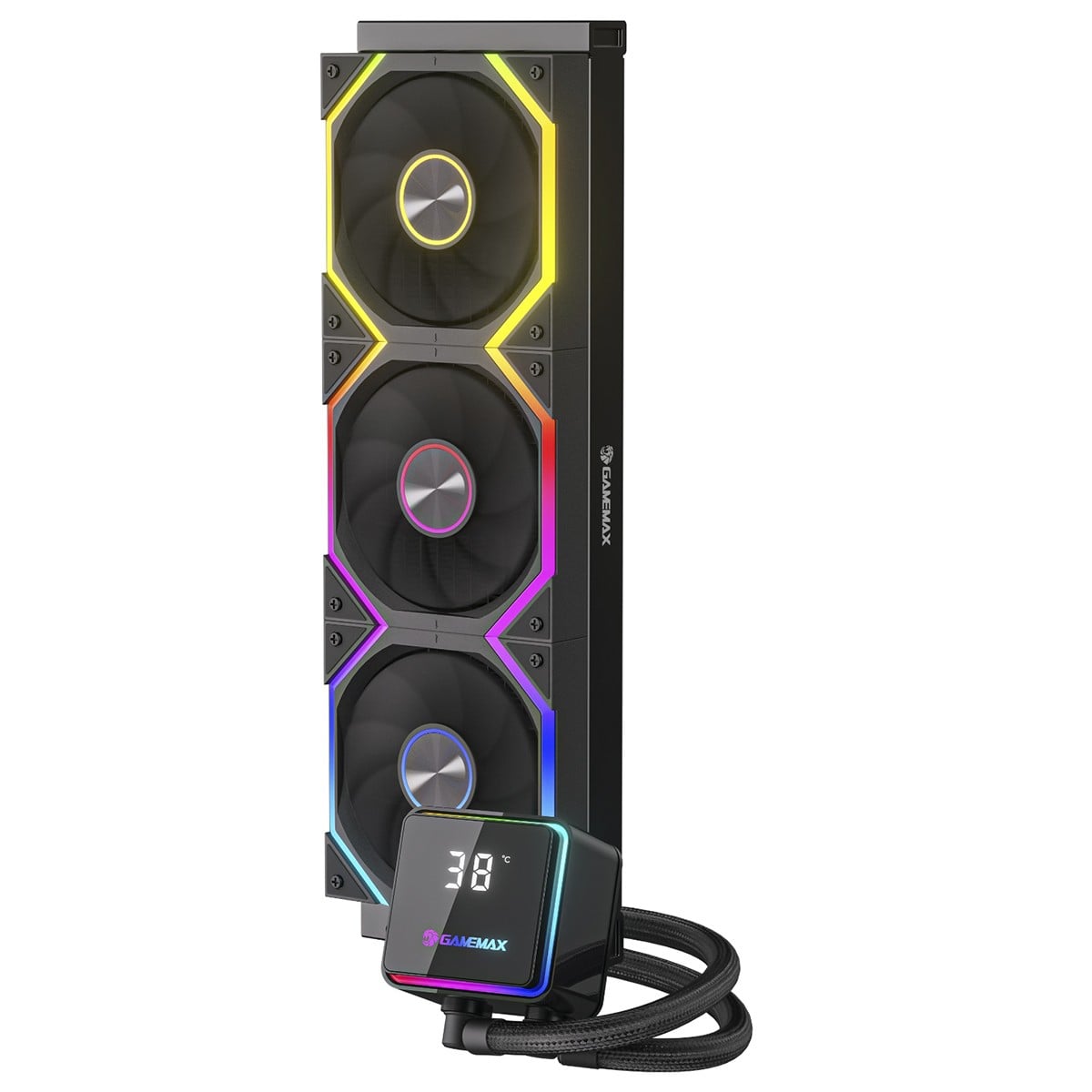 Water Cooler Gamemax IceBurg Digital 360DN2, ARGB, 360mm, Intel-AMD, Preto, ICB360N2WLSRKT126F