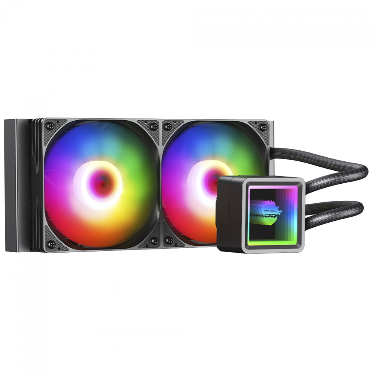 Water Cooler Gamer Ninja Yuki, ARGB, 240mm, Intel-AMD, Controladora, Black, GN-WC-YK240RB