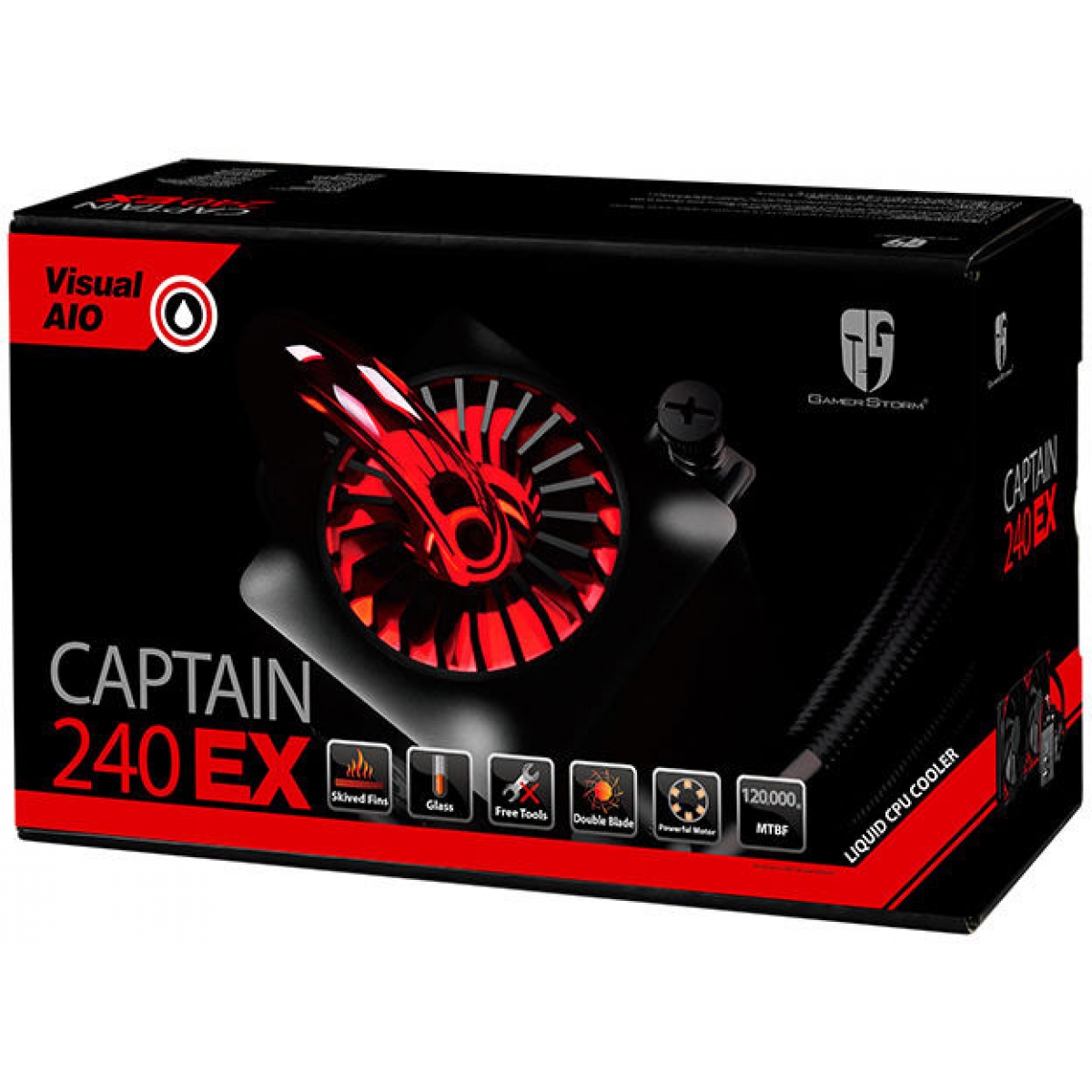 Water Cooler Gamer Storm DeepCool Captain 240EX, Red 240mm, Intel-AMD, DP-GS-H12L-CT240A4