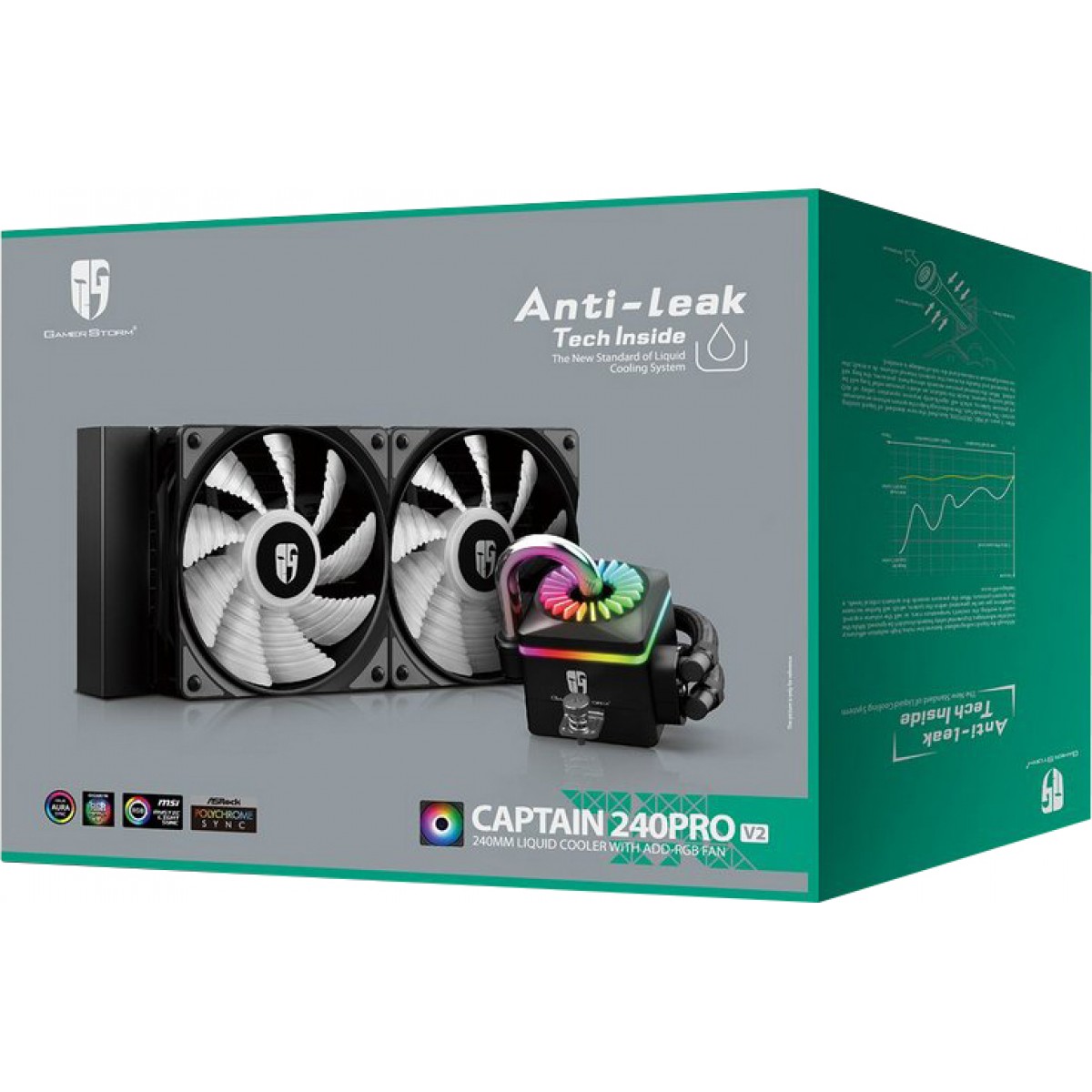 Water Cooler Gamer Storm DeepCool Captain 240Pro V2 RGB 240mm, Intel-AMD, Black, DP-GS-H12AR-CT240PV2