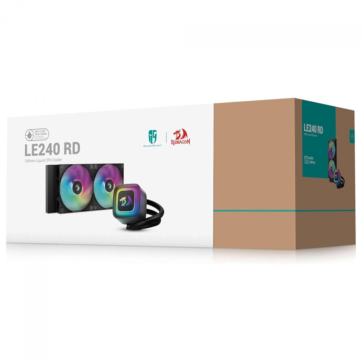 Water Cooler GamerStorm X Redragon LE240 RD, RGB, 240mm, Intel-AMD, Preto, R-LE240RD-BKAMMN-A-1